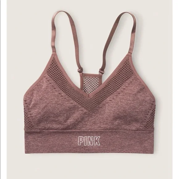 VS PINK SEAMLESS LIGHTLY LINED ATHLETIC SPORTS WORKOUT BRA - Picture 2 of 12